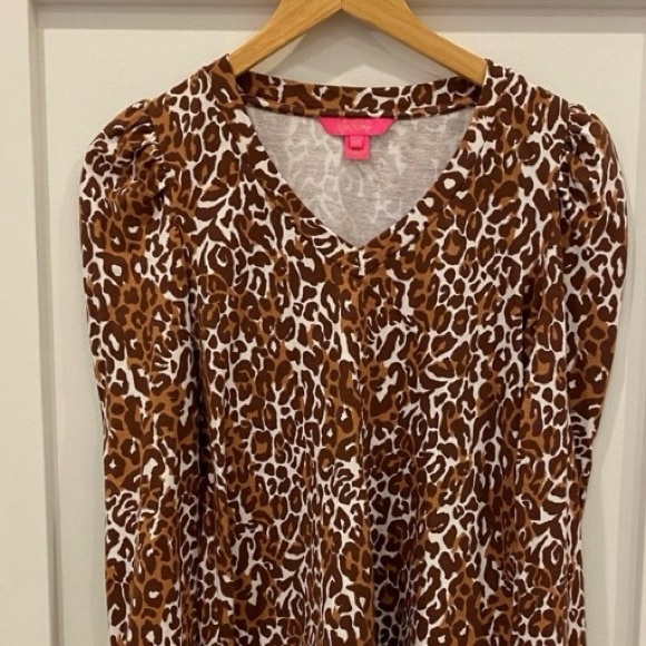Lilly Pulitzer Leopard Print Cotton Top - Picture 1 of 7